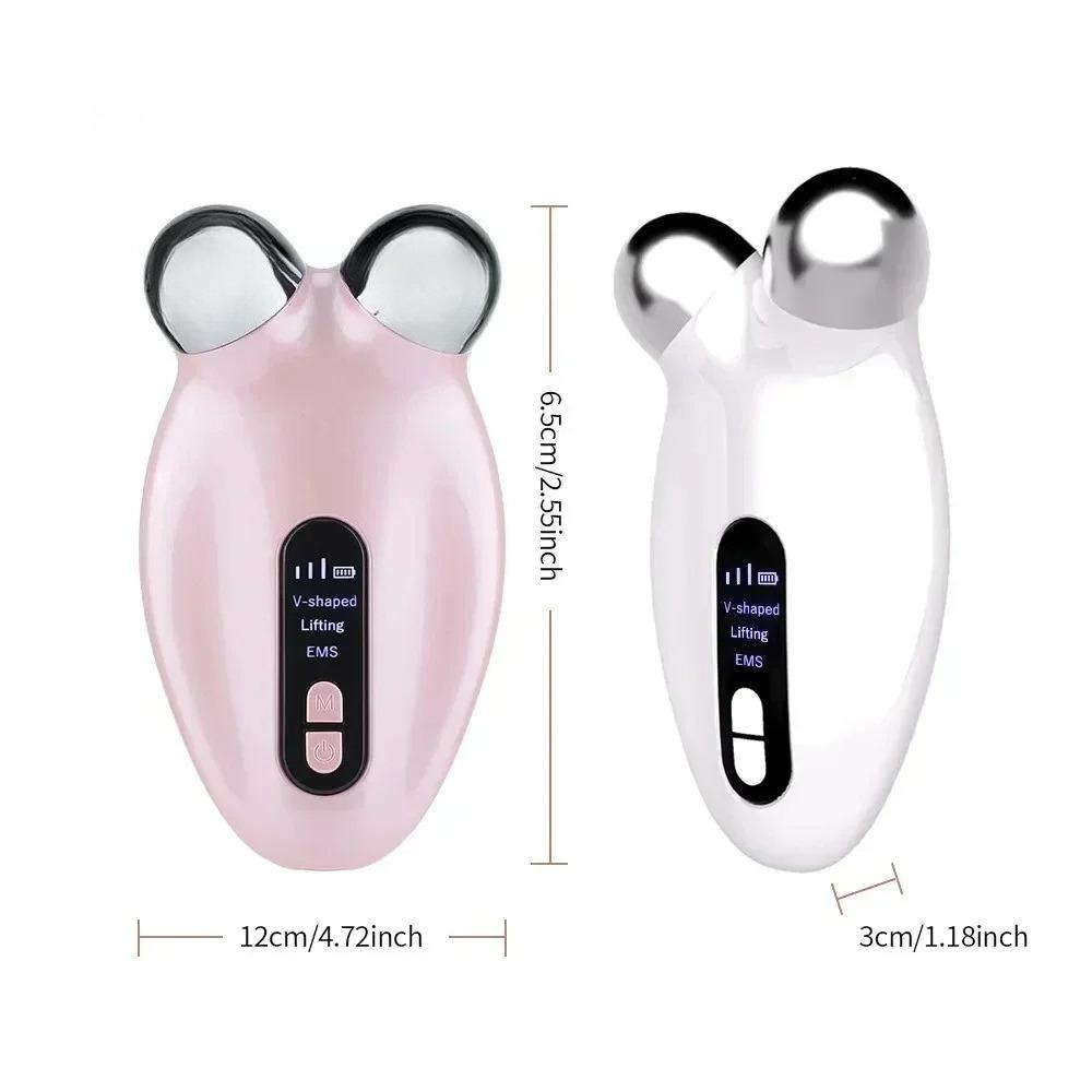 Mini EMS Beauty Instrument Facial Massager RollerFace Slimming Delicate Contour Lifting Firming Lift face and Tighten The Skin