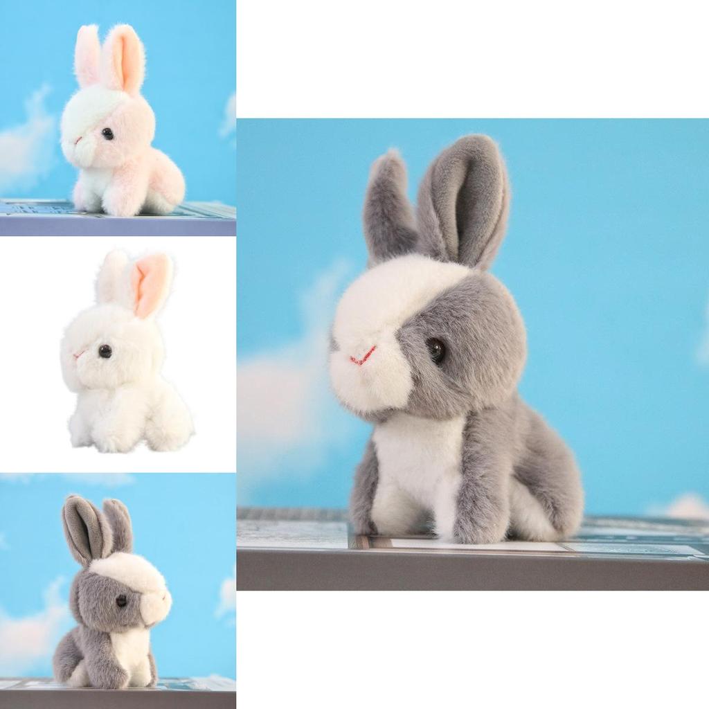 Cute Plush Bunny Keychain Pendant Fluffy White Rabbit Doll Backpack Decoration Gift For Girls