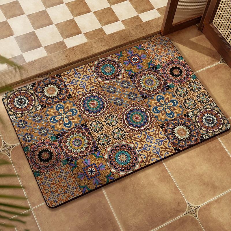 Household Entrance Door Mat Waterproof Wear-Resistant Non-Slip Foot Mat for Kitchen Bedroom Bathroom