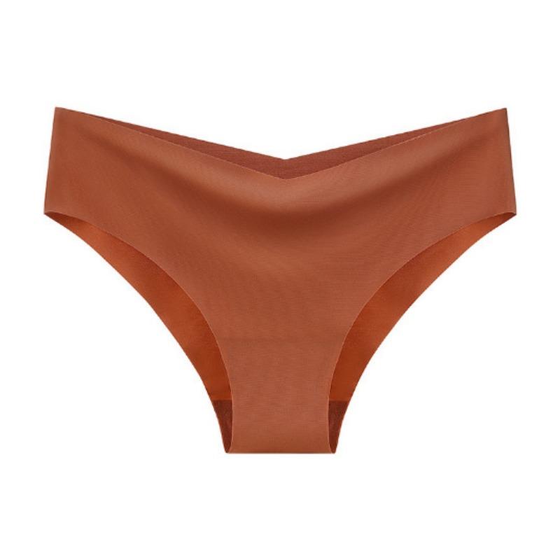 

Женские ультратонкие трусы, бесшовные трусы, сексуальное уютное эластичное белье с v-образной талией, женское однотонное нижнее белье S кофейный