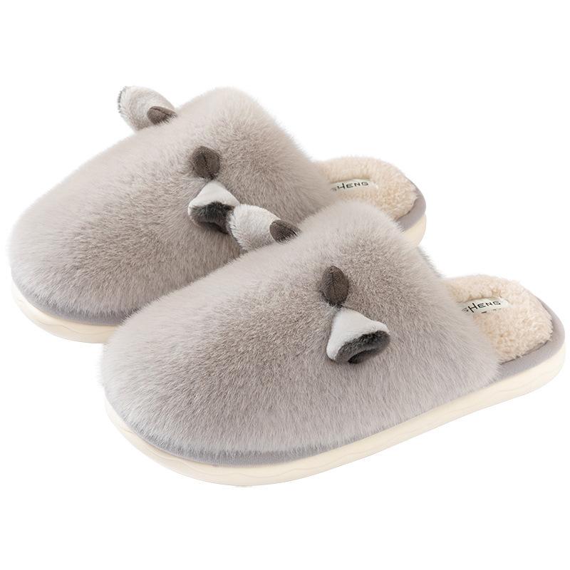 Stroking cats cotton slippers men's winter indoor plush warm non-slip cotton slippers women