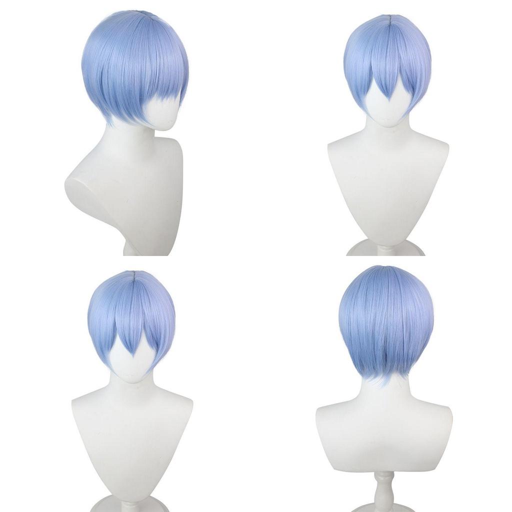Authentic Eva Ayanami Rei Cosplay Wig With High Temperature Wire Light Blue