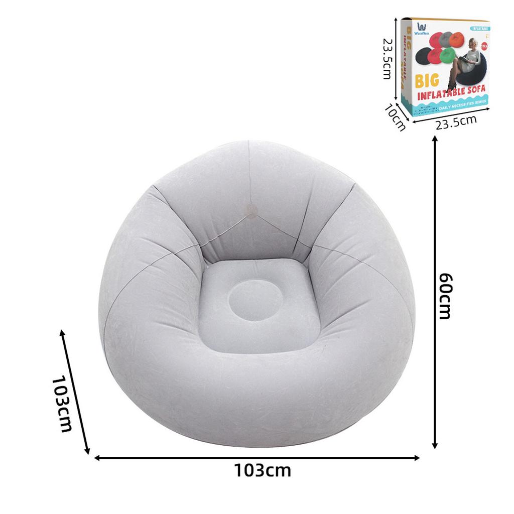 Inflatable Sofa Cover Lazy Bag Chair Single Seating For Small Bedroom Or Balcony ( Cover)