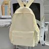 Schoolbag schoolbag ins style niche high school students junior high school girls simple solid color large capacity Korean backpack women's shoulder 