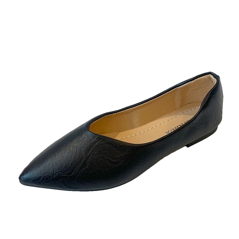 Mode Vente Chaude Mocassins Plats pour Femmes Bout Pointu Chaussures Plates pour Femmes Slip-on Plateforme Mocassins Extérieur Dame de Bureau Couleur Unie Chaussure Peu Profonde