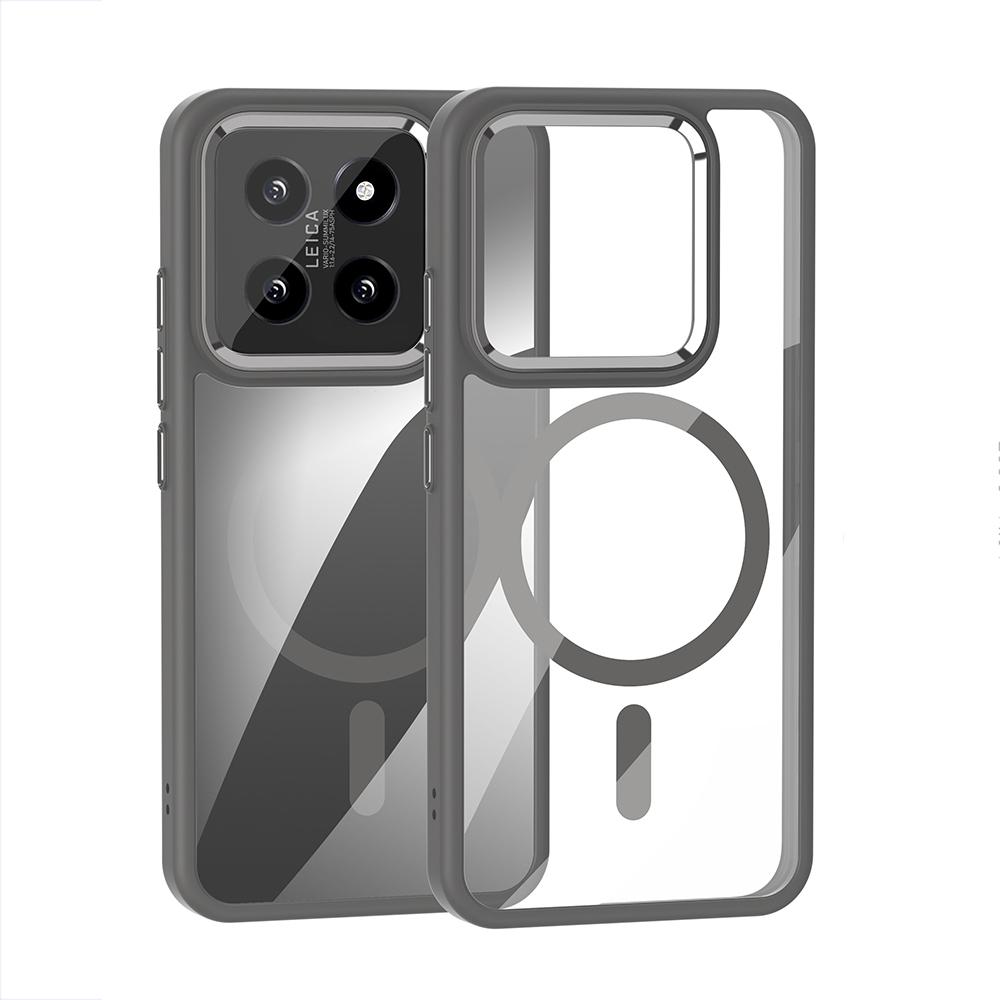 Luxury HD Transparent Shockproof Bumper Case For Xiaomi Mi 15 14 Pro Ultra For Magsafe Magnetic Wireless Charge Back Cover Shell