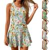 Sleeveless Floral Print Dress for Women Summer Casual Round Neck A Line Lightweight Sundress with Botanical Pattern