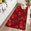 Flannel Kitchen Mat Christmas Soft Area Rug Non Slip Floor Carpet Home Decoration