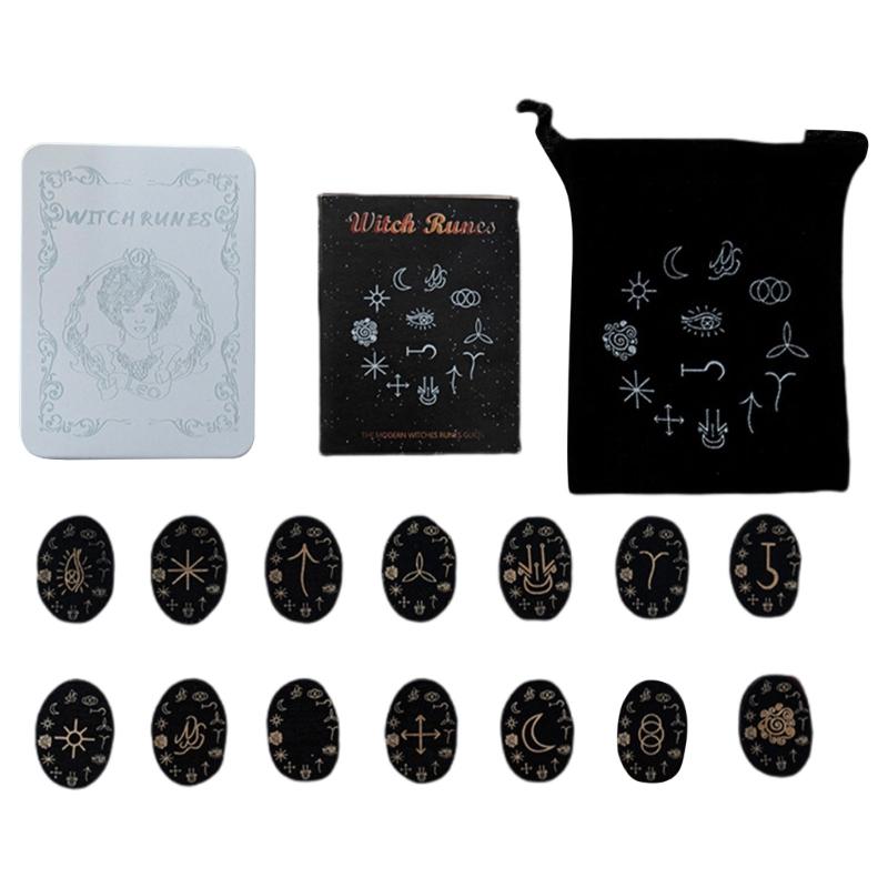 Nordics Handmade Woodcut Stone with Stone Storage Bag Family Board Game Props Divinations Handmade Wood Stone Game