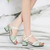 Women's Sandals Fashion Soft Leather High Heeled Sandals Summer Gentle Style Thick Heeled Women's Shoes