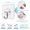 Waterproof And Oilproof Wall Hooks Sticky Hooks For Kitchen Bathroom Shower Door Outdoor Wall Hanging Door Self-adhesive