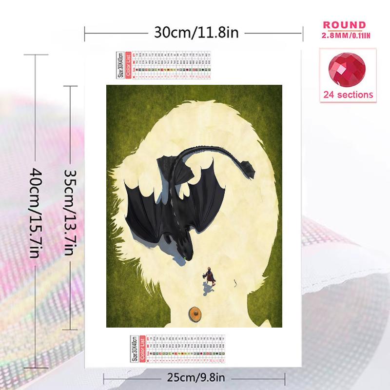How to Train Your Dragon 100% Round Full Drill 5D DIY Diamond Painting Embroidery Cross Stitch Rhinestone Décor