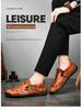 Men's Spring & Autumn Slip-On Fashionable Zipper Leather Loafers - Toe Design, Casual, Handmade, Large Sizes Available