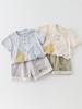 2026 Boys' Cartoon Print Short-Sleeve Set: Breathable and Skin-Friendly Two-Piece for Summer