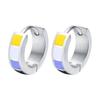 Vnox Rainbow Hoop Earrings for Men Women, Waterproof Stainless Steel 4*13mm Huggie Earrings, LGBTQ Friendly Pride Jewelry Gifts