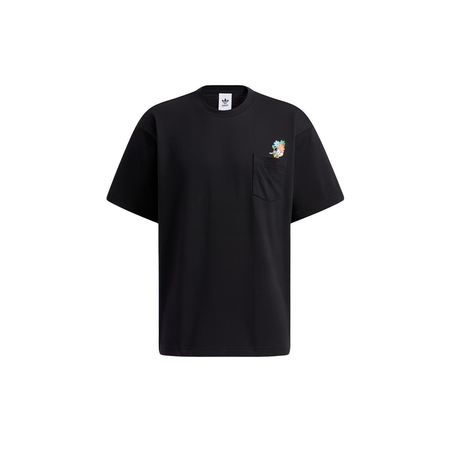 adidas originals Tee Ss Printed Sport Crew Neck Short Sleeve Men s Black HB6859