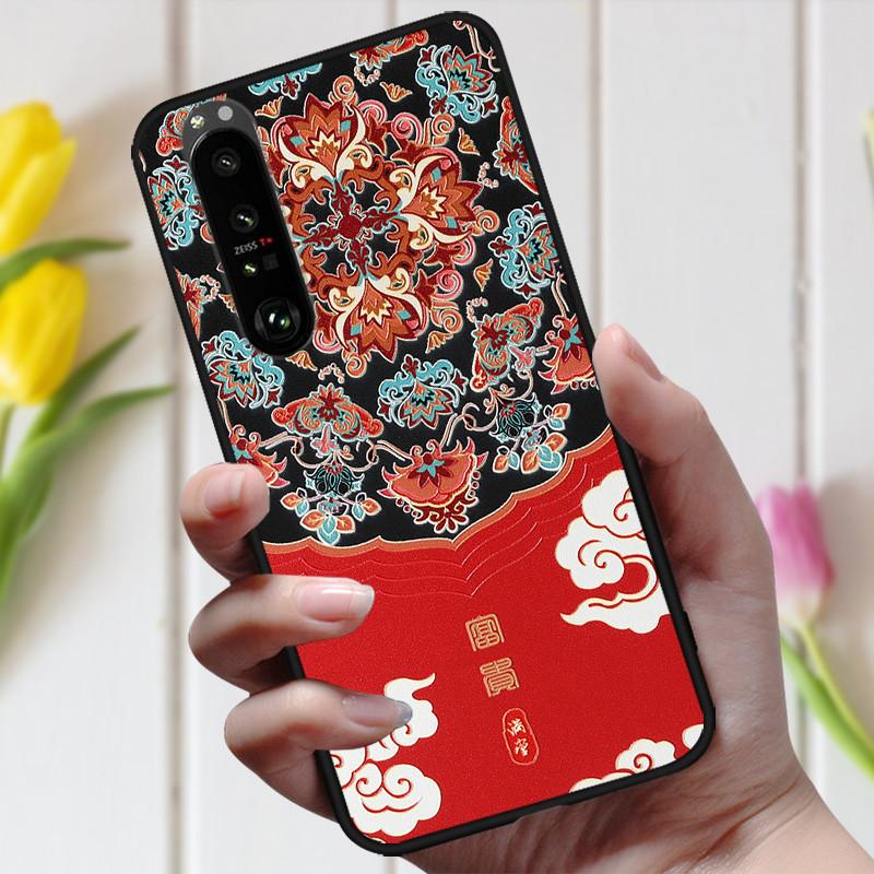 3D Emboss Flower Case For Sony Xperia 10 III Cover Cute Relief Case For Sony Xperia 1 III 5 III 10III Phone Case Coque Fashion