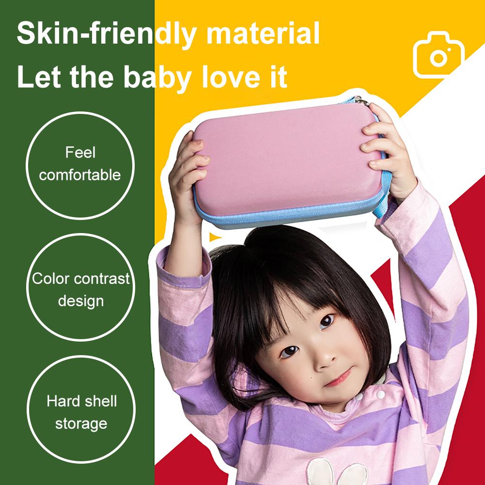 Kids Camera Case EVA Instant Print Camera Carrying Case Shockproof Protective Travel Case with Mesh Pocket Portable Storage Bag