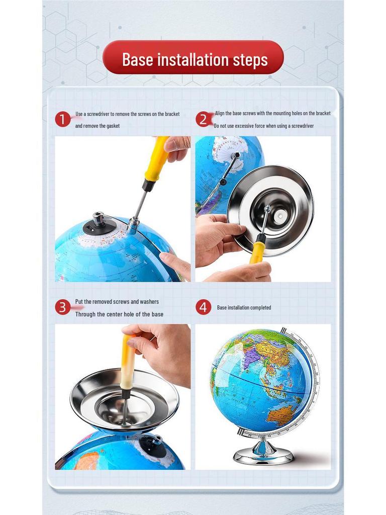 Magnetic Levitation 3D Globe for Students - Large Size, Ideal for Elementary & Junior High School