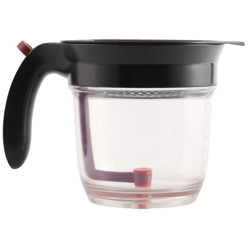 A84E-1000ML Oil Separator Measuring Cup And Strainer With Bottom Release For Gravy Sauces And Other Liquids With Oil Grease