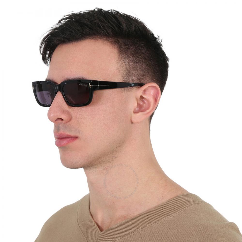 Tom Ford Ezra Smoke Rectangular Unisex Sunglasses Ft1075 01a 54