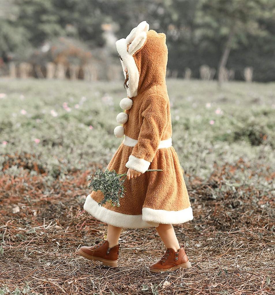 Cute Fluffy Reindeer Cosplay Kigurumi for Reindeer Santa New School Festivals L Girls, Dress, Costume, Parent-Child Outfit, Christmas, Halloween,