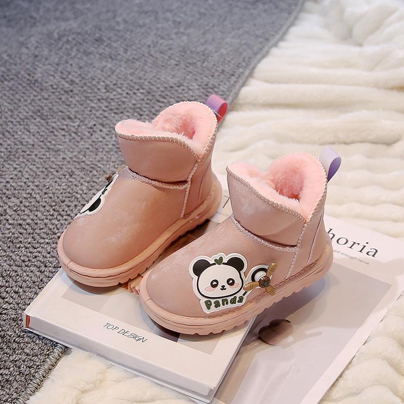 Новые милые зимние детские сапоги с рисунком панды для девочек — фото 9