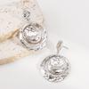 Exaggerated Design Pleated Alloy Geometric Pendant Earrings Women Retro Luxury Texture Minimalist High Grade Ear Jewelry