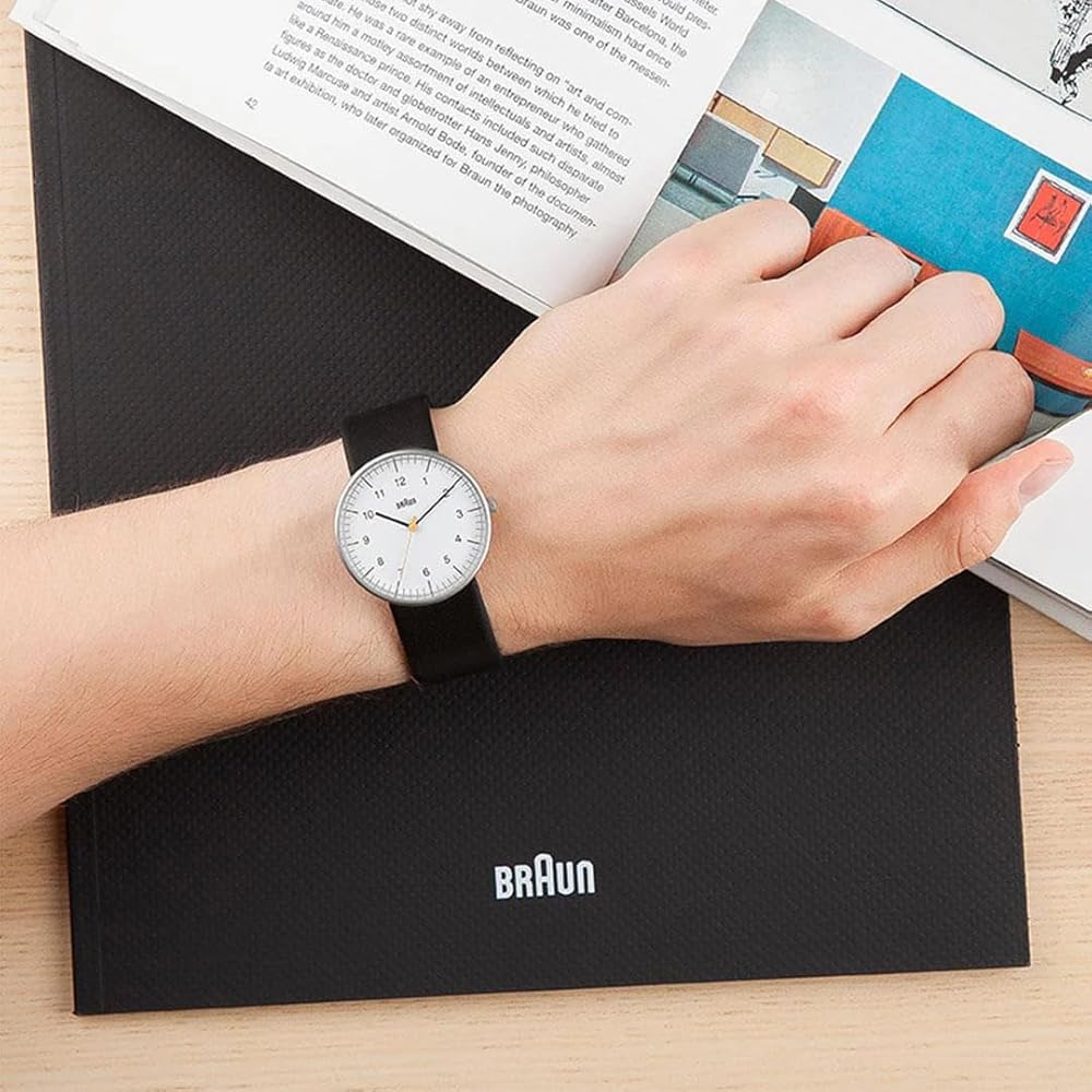 [Offiziell in Japan importiert] BRAUN für Männer & Frauen (Unisex) Uhr, Schwarzes Leder, BN0021BKG