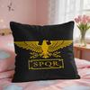 Gold Imperial Eagle Rome SPQR Cushion Cover Square Short Plush Pillow Case Living Room Sofa Home Decor Funda X