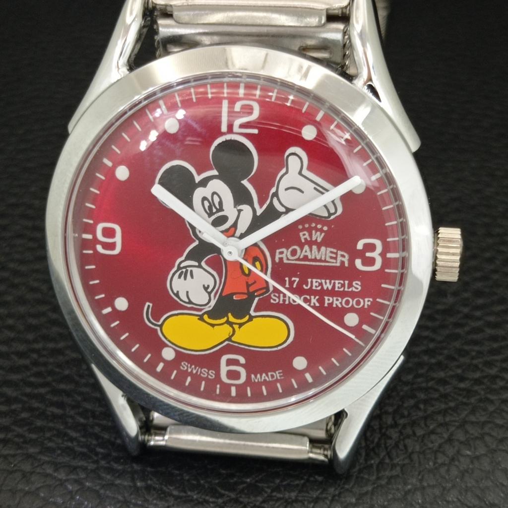 HAND-WINDING VINTAGE SWISS MENS REFURBISHED RED COLOR DIAL WATCH a707220-1
