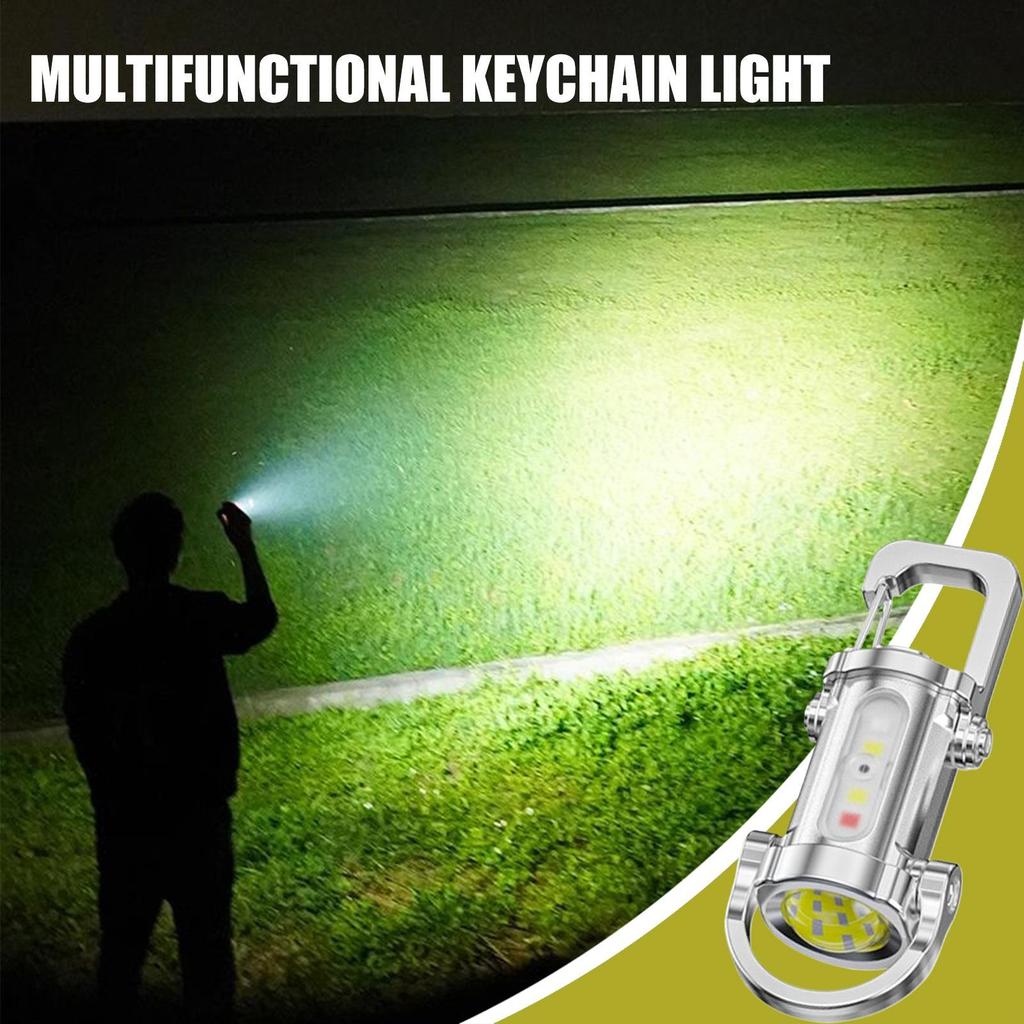 Keychain Flashlight Small Keychain Flashlight USB Charging All-Weather Bright Survival Equipment Waterproof for Friends Men