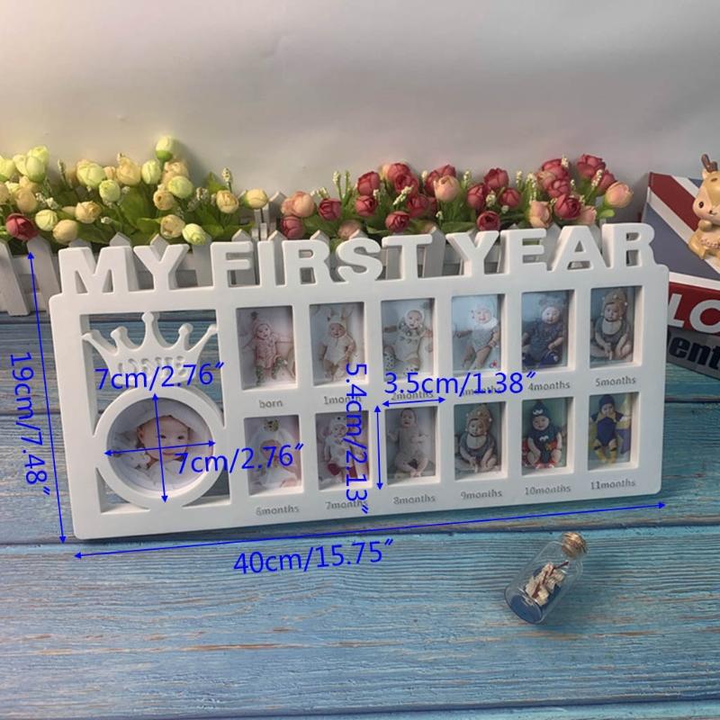First Year Milestone Photo Frame Souvenirs My First Year Baby Keepsake Frame for Photo Memories 0-12 Months Pictures