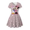 New Mickey Minnie Christmas 2D Printed Short Sleeve Dress Fashion Girls Princess Dress