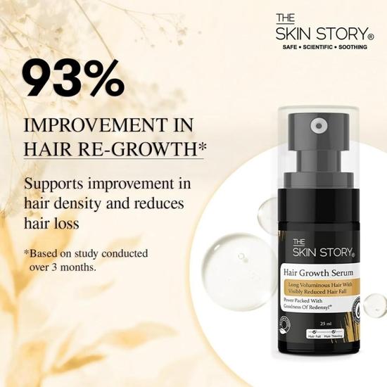 The Skin Story Hair Growth Serum for Men | Enriched with 3% Redensyl and 4% Anagain | Thicker, Stronger | Hair Fall Control | All Hair Types | 25 Ml