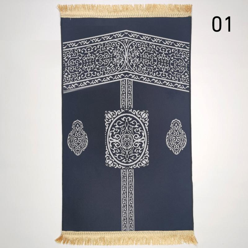Muslim Carpet Blanket Embossing Worship Prayer Mat With Tassel Islamic Ramadan Prayer Carpet Portable Home Decor Floor Mat