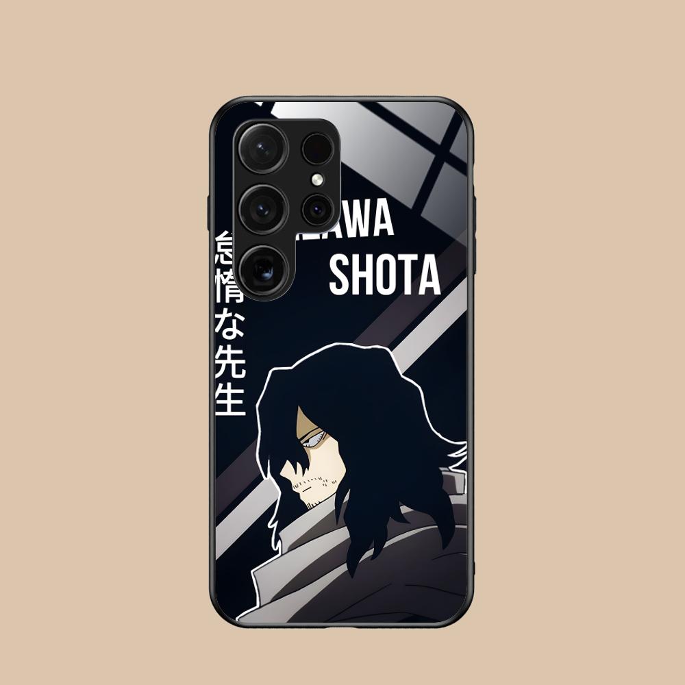 MHA Aizawa Shota Mobile Phone Case for Samsung Galaxy S26 S25 S24 S23 S22 S21 S20 Note20 Plus FE Ultra Glass Colorful Cover