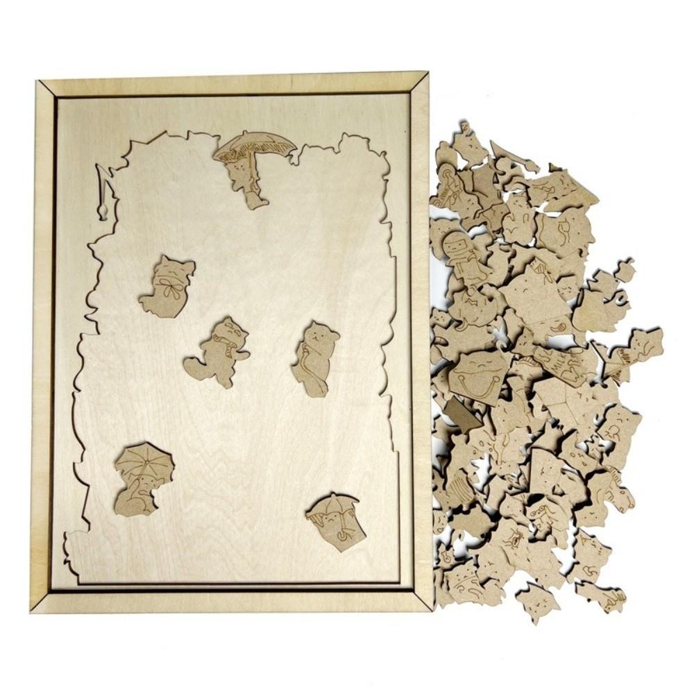 108 Piece Wooden Jigsaw Puzzle Irregular Shapes Stress Relief Wooden Cat Puzzle Dog Thinking Training Children Puzzle New Year