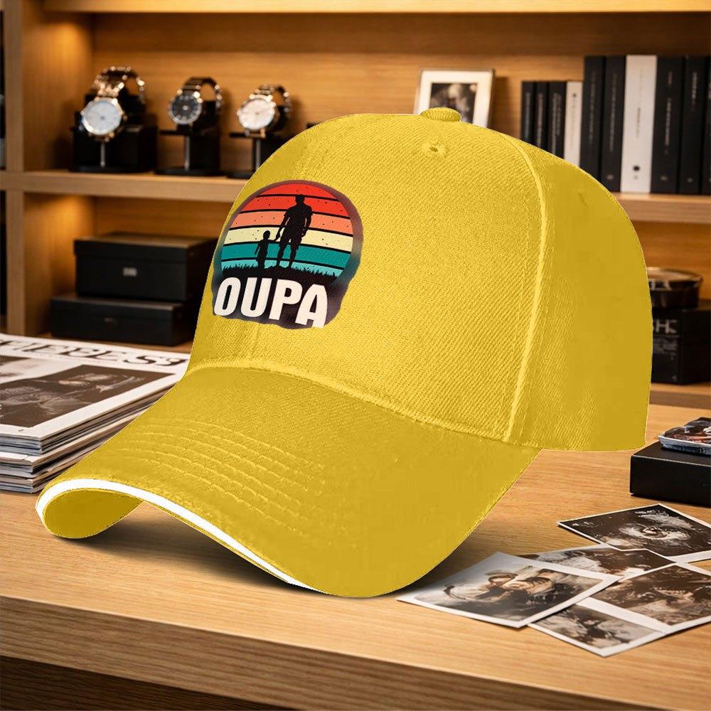 Oupa Grandparentgrandchild Adjustable Sandwich Baseball Cap Trendy Printed Unisex Outdoor Hat For Fishing Golf Camping