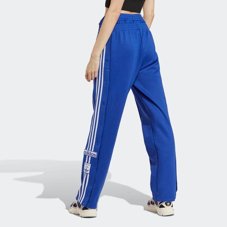 Adidas Originals Trefoil Striped Elastic Waist Straight-Leg Casual Pants Women Bottoms Blue IC5586