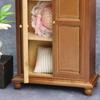 Miniature Wooden Wardrobe Retro Meticulous Workmanship Minimalistic Dollhouse Wooden Upright Wardrobe for 1/12 Doll House