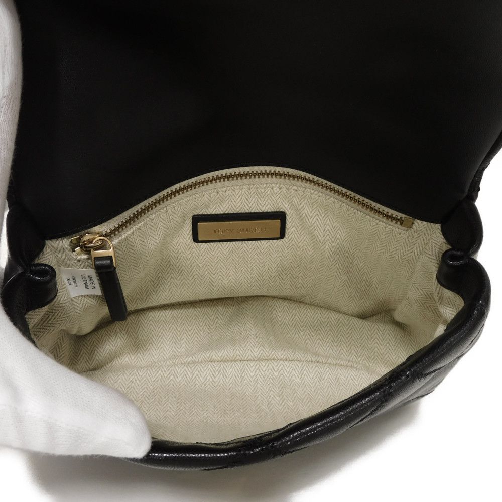 Used Willa Mini Top Handle Bag (10833) 153399 7922 Goat Quilted 2-Way Chain Double T Logo Black Women's from Japan