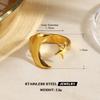Stainless Steel Geometric Open Ring for Women Delicate Irregular Leaf Heart Wing Spiral Ring Casual Retro Versatile Jewelry Gift