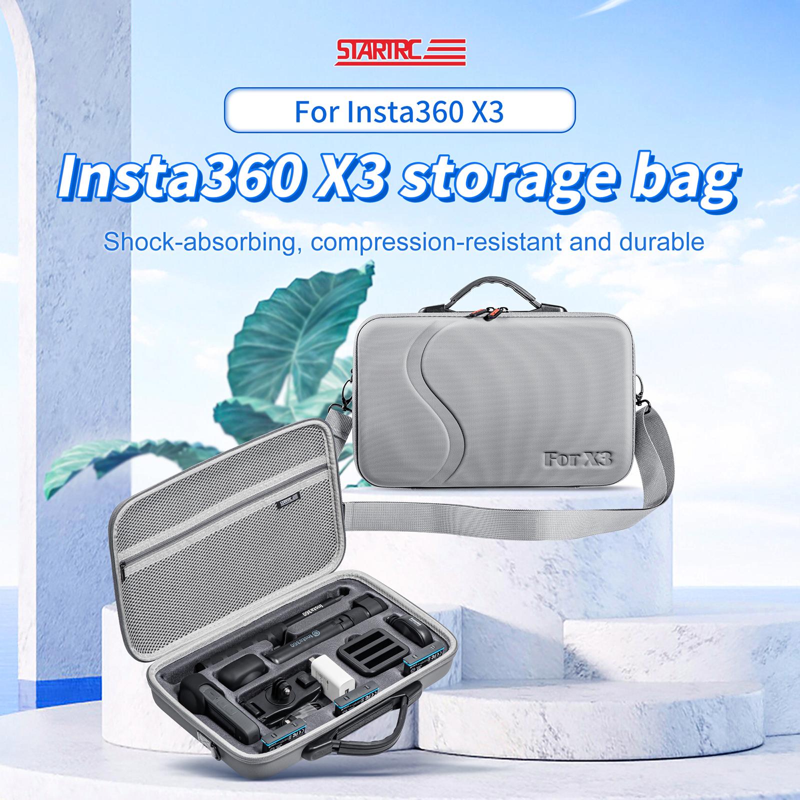 Storage Bag Travel Carrying Case Large-capacity Handbag Compatible For Insta360 X3 Action Camera Accessories grey 1111348#0