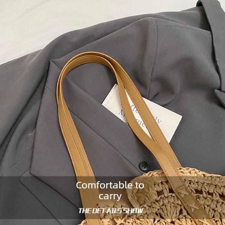 Round Straw Bag Women's Shoulder Beach Bag