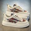 Autumn Men's Shoes New Breathable Canvas Shoes for Men's Trendy Versatile Thick Sole Sports and Casual White Shoes, Shoes and Trendy Shoes