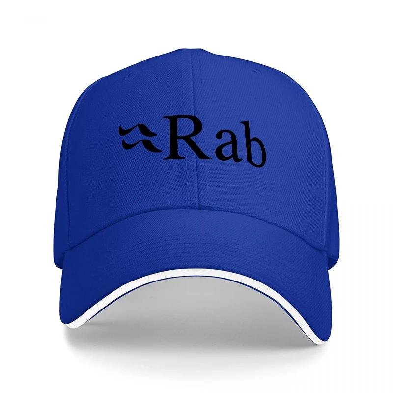 Casquette de baseball noire avec logo Rab brodé Coupe classique Chapeau réglable Design style Aventure en plein air pour hommes et femmes