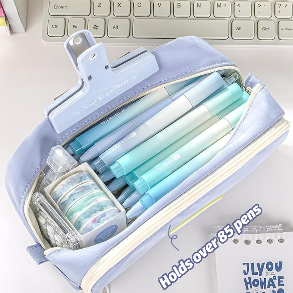 Double-layer Pencil Case Simple Large Capacity Pencil Case High-value Korean Pencil Case Primary School Student Stationery Bag