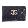 Chanel AP3813_B15723_94305 Card Case Black Lambskin Women