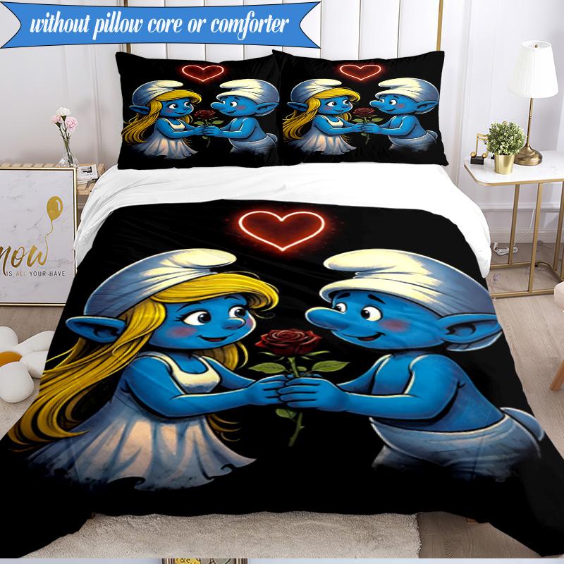 3PCS The Blue Cheese Adventure Bedding Set,Including 1pc Duvet Cover And 2pcs Pillowcases Perfect for Bedroom, Dormitory, Fan Christmas Gift